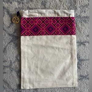 Tory Burch Dust Bag Cotton Storage Travel Logo Charm 9x6.5 In. Never Used.